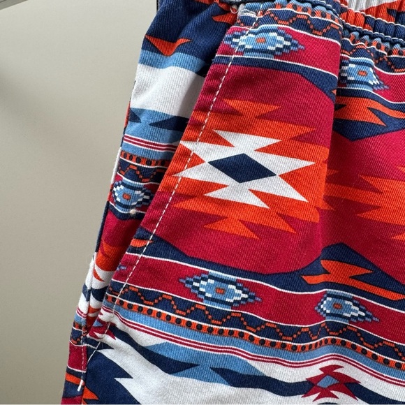 Forever 21 Men's Tribal Pattern Swim Shorts - Red and Blue - Picture 3 of 7